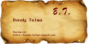 Bondy Telma névjegykártya